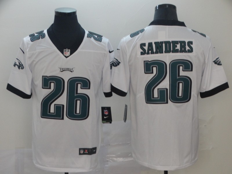 Men's Philadelphia Eagles Miles Sanders #26 White Jersey